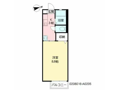 メゾンドマモール(1K/2階)の間取り写真