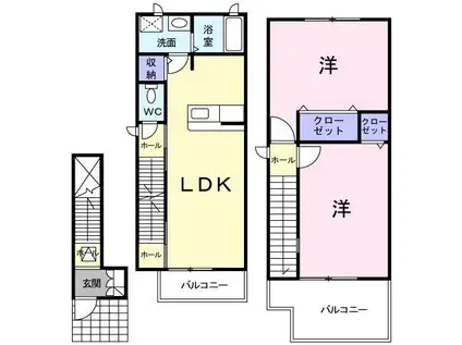 レジデンス淀川(2LDK/2階)の間取り写真