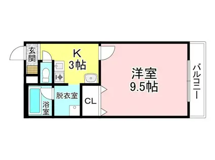 コテージ千秀石部(1K/1階)の間取り写真