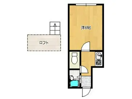 プライマリー久留米大西(1K/1階)の間取り写真