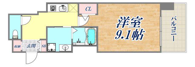 ロイヤル神戸三宮(1K/8階)の間取り写真