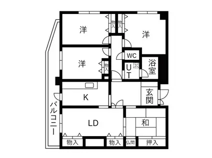 井本マンション(4LDK/5階)の間取り写真