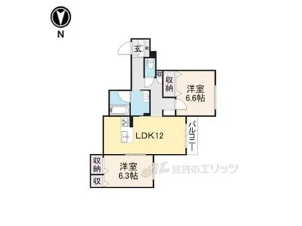 シャーメゾン西町(2LDK/2階)の間取り写真
