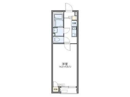 INARI(1K/1階)の間取り写真