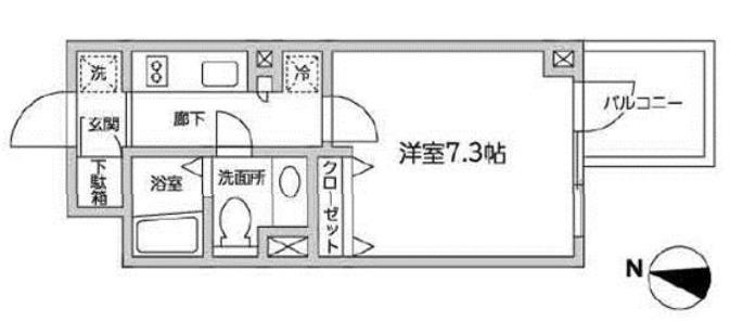 レジディア西新宿II(1K/3階)の間取り写真