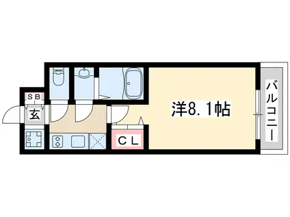スプランディッド十三本町(1K/10階)の間取り写真