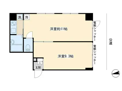 ラ・メルシー旗の台(2K/1階)の間取り写真