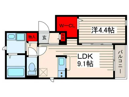 ウィステリア葛西(1LDK/3階)の間取り写真
