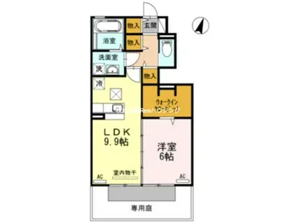 グリーンハイツ金沢(1LDK/1階)の間取り写真