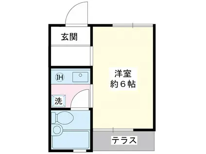 フラットT(ワンルーム/1階)の間取り写真