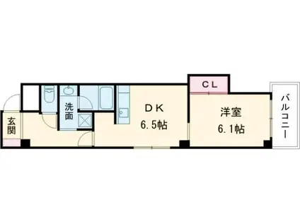 AMBELLIR(1DK/6階)の間取り写真