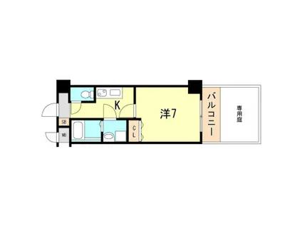 アルティス神戸(1K/1階)の間取り写真