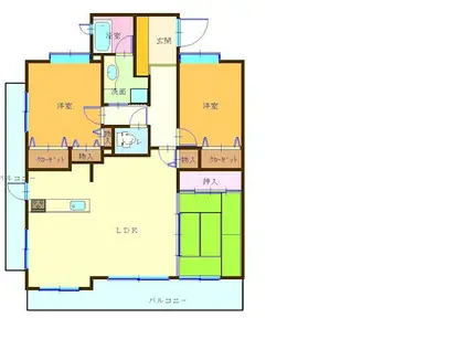 パークベルズ川之江(3LDK/9階)の間取り写真