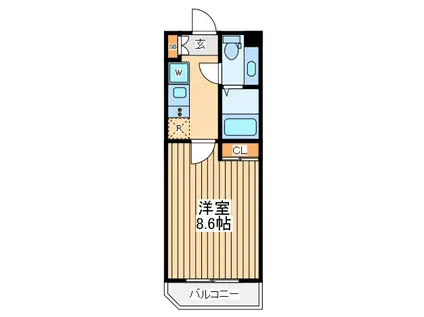 ロックス新百合ヶ丘(1K/3階)の間取り写真