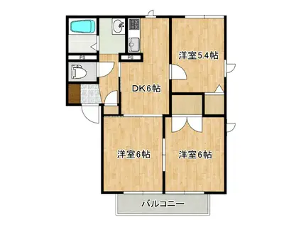 リヴィエール(3DK/2階)の間取り写真