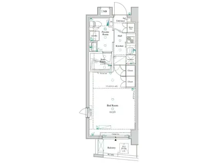 ARKMARK石川台(1K/2階)の間取り写真