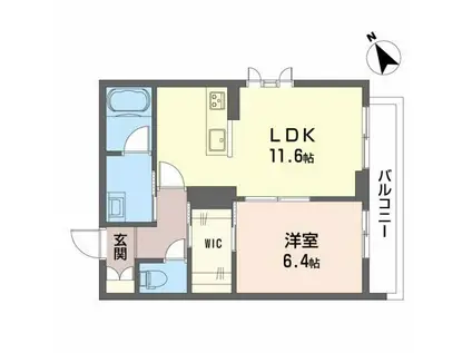 グリーンコート(1LDK/2階)の間取り写真