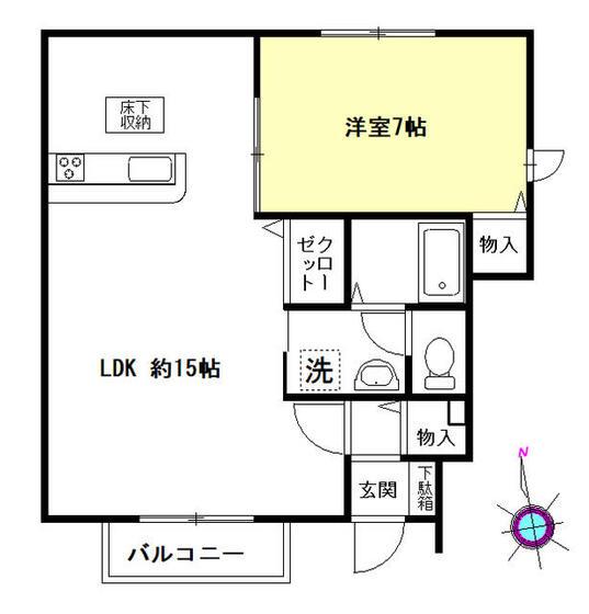 グレイスM(1LDK/1階)の間取り写真