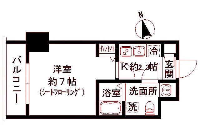 N-STAGE金沢文庫II(1K/5階)の間取り写真