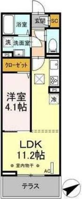 コンフォール東橋本2丁目(1LDK/1階)の間取り写真