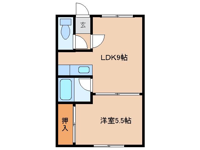 ペンタハウスI(1LDK/1階)の間取り写真