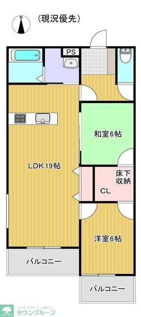 シェ・モア・ドーヴィル(2LDK/2階)の間取り写真