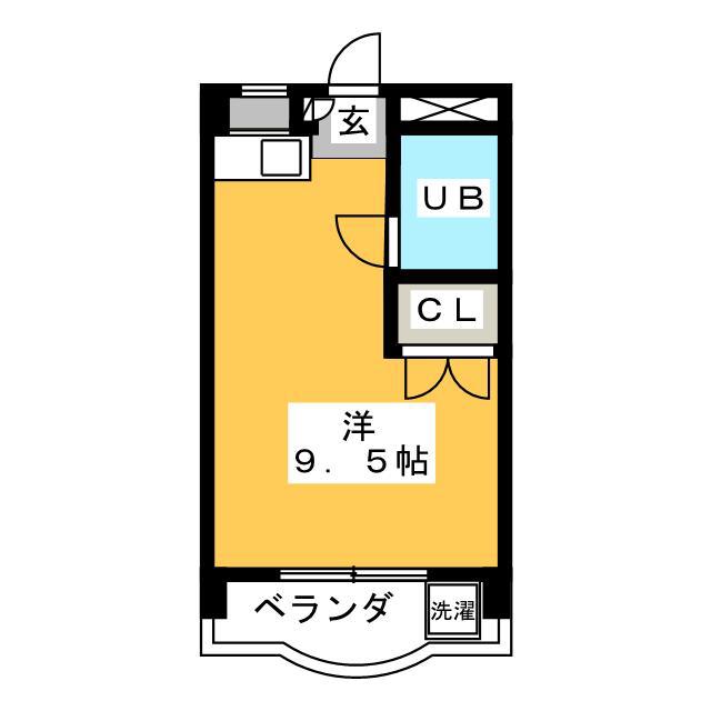 メゾン河合(ワンルーム/2階)の間取り写真