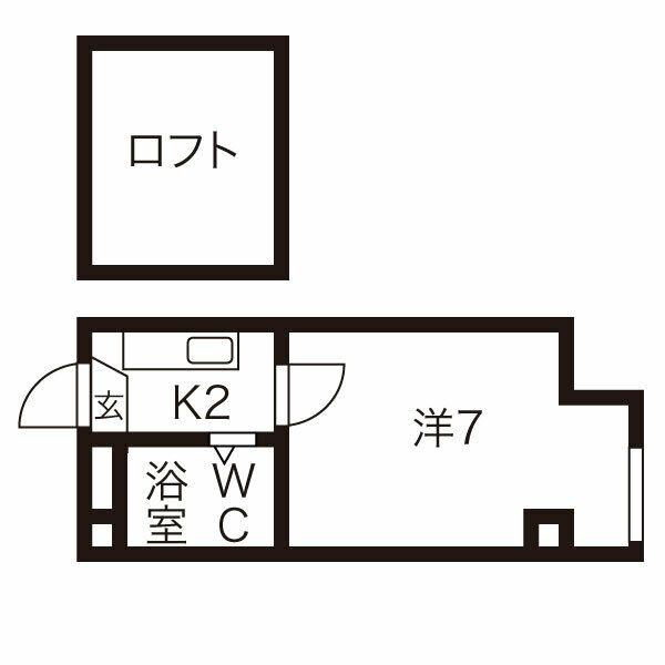 サングレース(1K/1階)の間取り写真