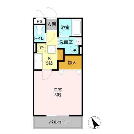 プランドールネスト(1K/1階)の間取り写真