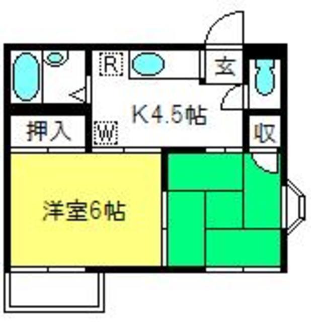 エクセルコーポB棟(2K/2階)の間取り写真