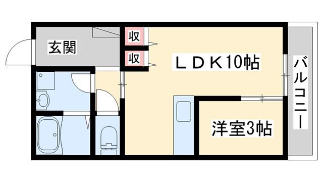 MAISON BLANCHE(1LDK/1階)の間取り写真