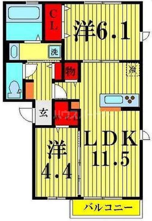 パークハイム(2LDK/2階)の間取り写真