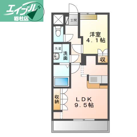 カーサ愛3番館(1LDK/1階)の間取り写真