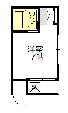 ヒルマハウス(ワンルーム/2階)の間取り写真