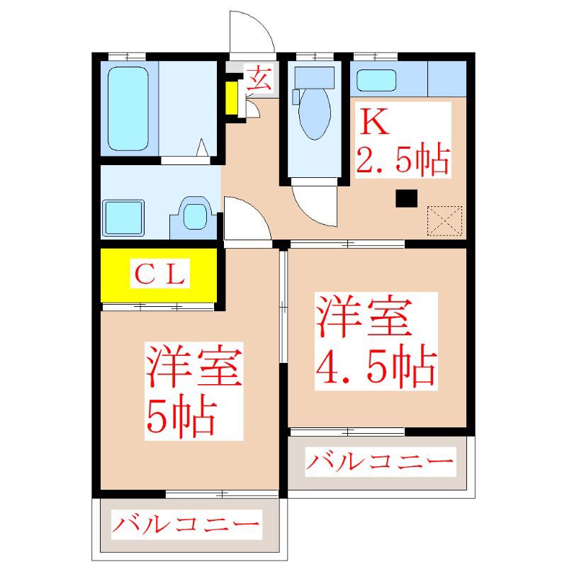 メゾンアネックス(2K/2階)の間取り写真
