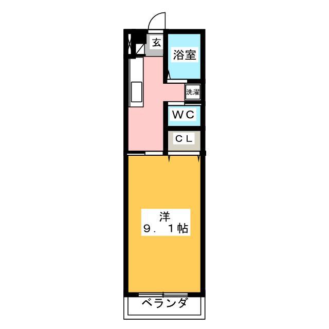 ダイムマンション阿古曽 II(1K/1階)の間取り写真