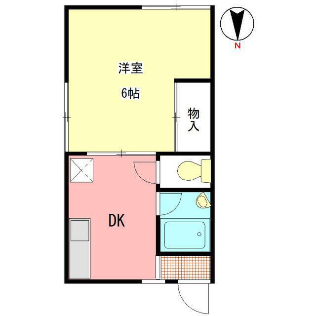 ハイツMI(1DK/2階)の間取り写真