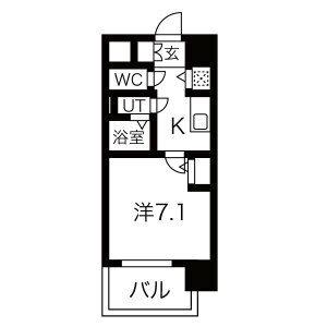 エスリード千種パークフロント(1K/2階)の間取り写真