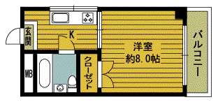 第二雅叙園ビル(1K/4階)の間取り写真