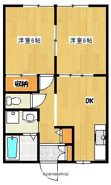 パークハイツ(2DK/1階)の間取り写真