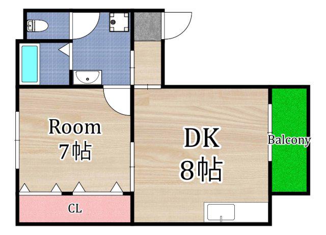 グランツ鴫野東(1DK/3階)の間取り写真