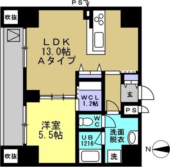 AXIA MEIEKI(1LDK/5階)の間取り写真