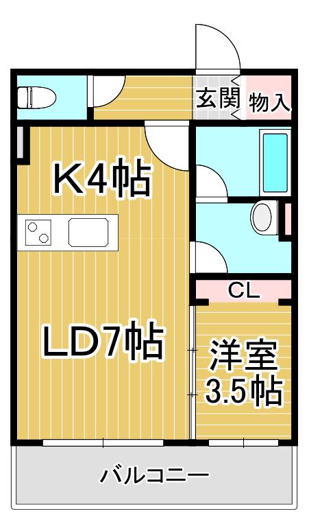 LIFE LINE 38(1LDK/5階)の間取り写真