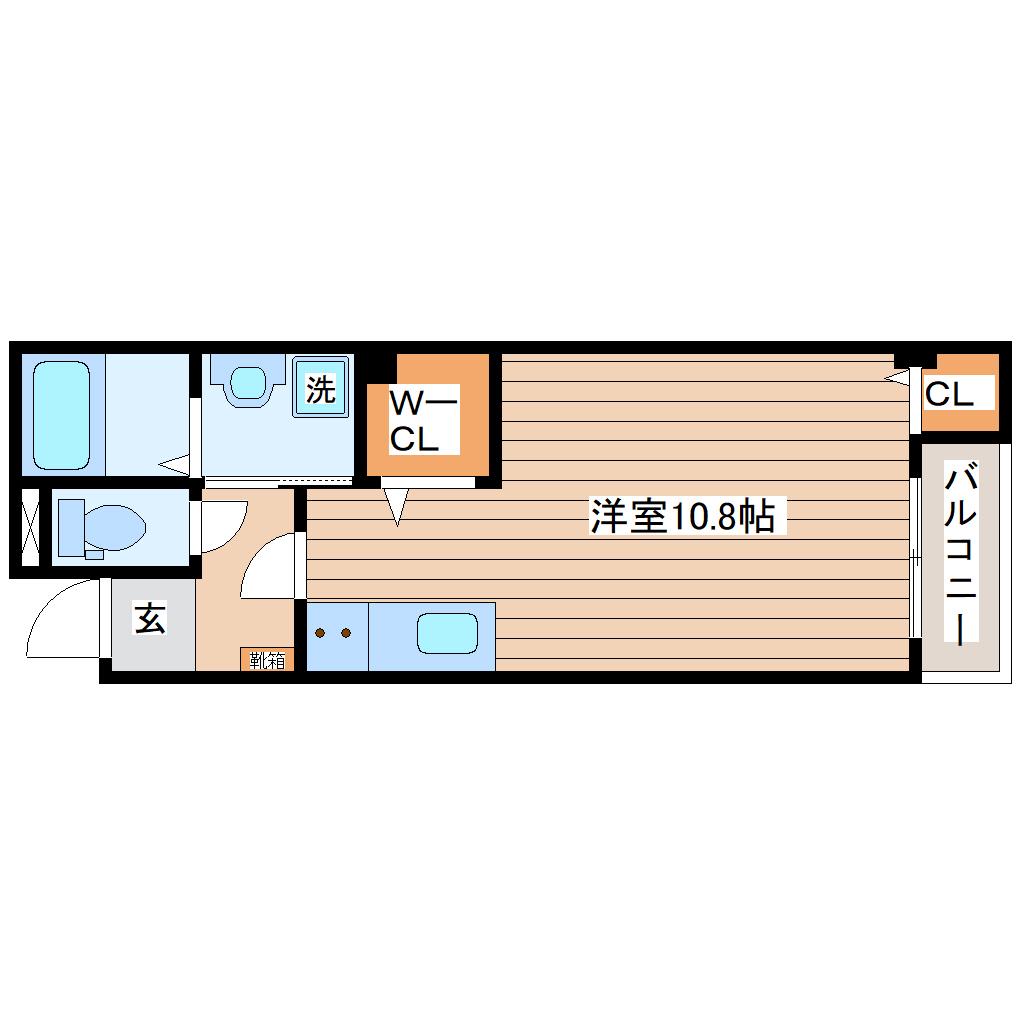 HYGGE(ワンルーム/2階)の間取り写真