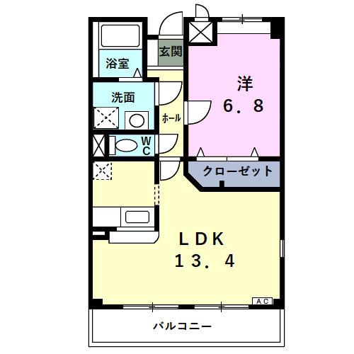 メゾン・アルカンシエル(1LDK/3階)の間取り写真