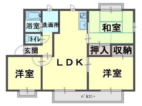 ガーデンタウン清水(3LDK/1階)の間取り写真