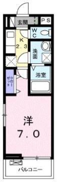 アンジューノ(1K/2階)の間取り写真