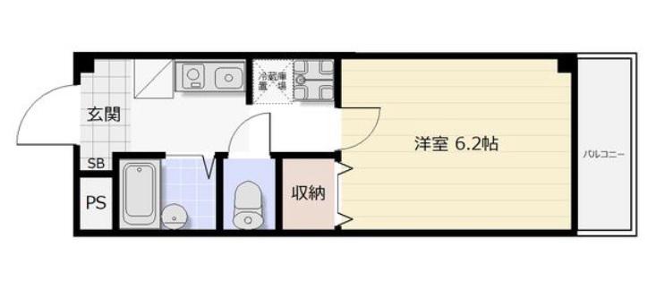ル・アージュ草津(1K/3階)の間取り写真