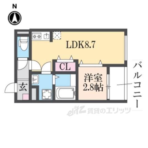 REGIES清荒神1(1LDK/2階)の間取り写真