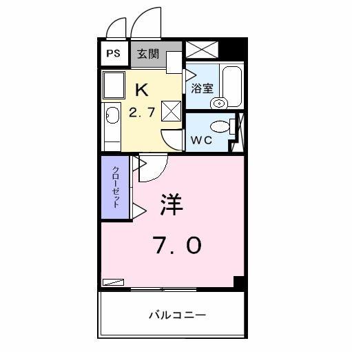 サニーコート月島(1K/6階)の間取り写真